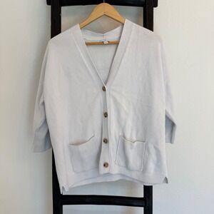 J Jill Women's Button Front 3/4 Sleeve Knit‎ Cardigan w/ Pockets Size M